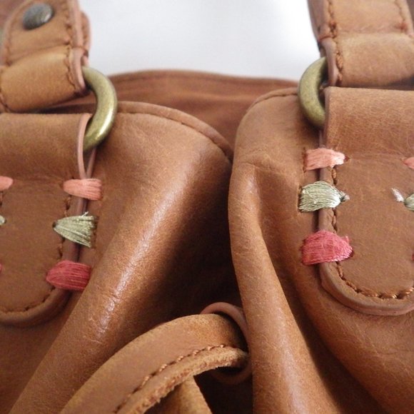 The SAK Leather Draw String Cross Body Shoulder Bag - Picture 4 of 12